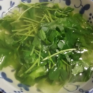 レタスと豆苗のしょうがスープ(^^)
